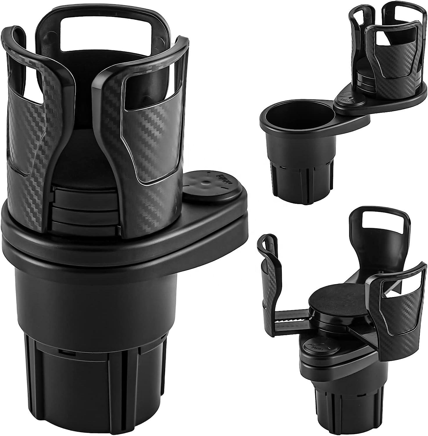 Ho<i></i>ngseen 2-in-1 Dual Car Cup Holder Expander with 360° Rotating B<i></i>ase | Universal Adjustable Auto Dri
